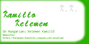 kamillo kelemen business card