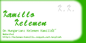 kamillo kelemen business card